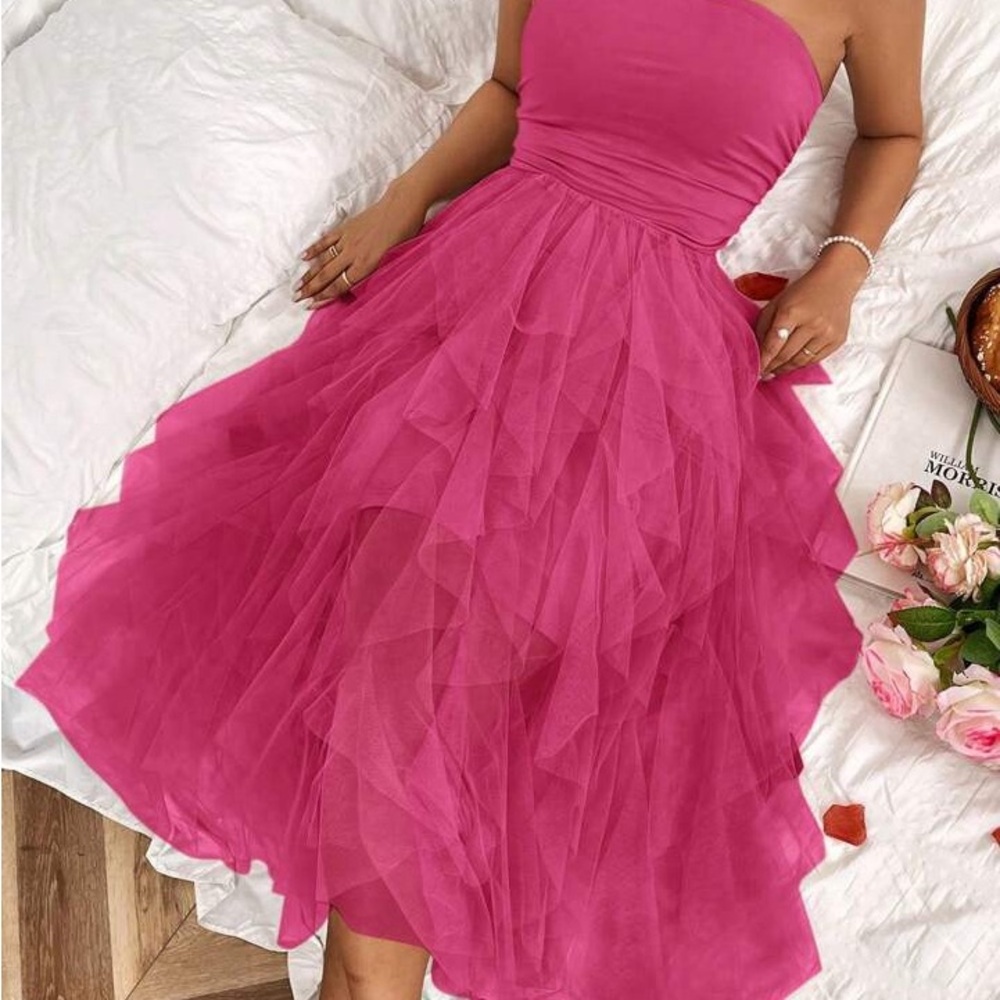 Elegant Pink SHEIN  Tulle Dress - Picture 2 of 4